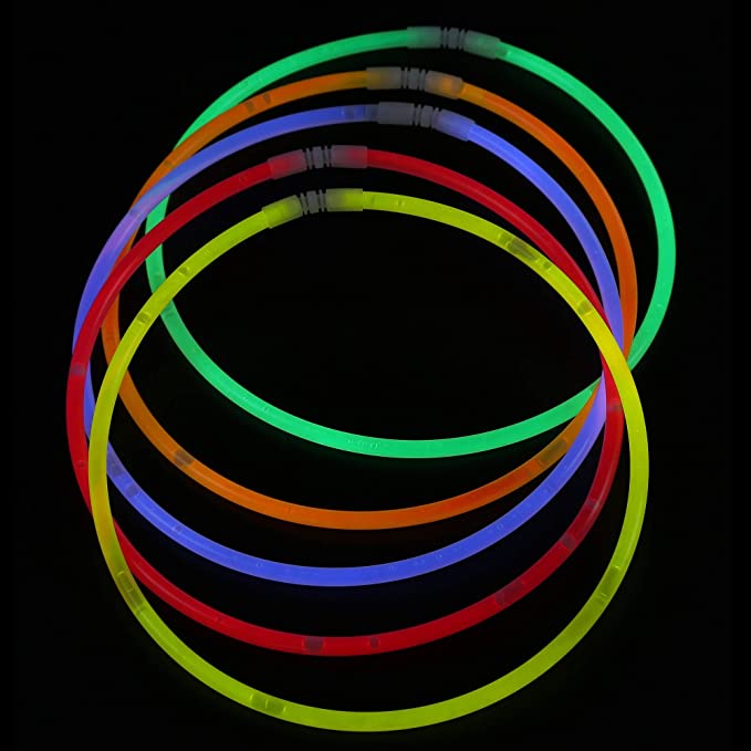 Fun Central J6 50 Pcs, 22 Inches Assorted Premium Glow Stick Necklaces, Glow In The Dark Necklaces, Glow Necklaces Bulk
