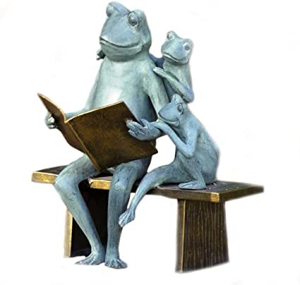 SPI Reading Frog Family Aluminum Garden Sculpture