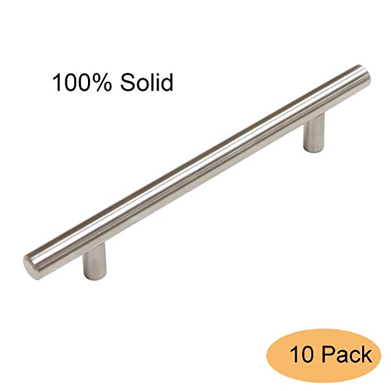 Gobrico Center to Center 128mm/5in Drawer Door Pull Knob Solid Stainless Steel Cabinet Handle Overall Length 192mm 10Pack