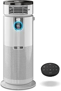 Shark HC502 3-in-1 Clean Sense Air Purifier MAX, Heater & Fan, HEPA Filter, 1000 Sq Ft, Oscillating, Large Rooms, Kitchens, Captures 99.98% of Particles for Clean Air, Dust, Smoke & Allergens, White (Renewed)