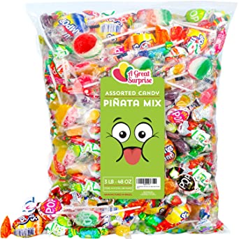 Assorted Candy - Bulk Candy - Party Mix - 3 Pound Bag Candy - Goodie Bag Stuffers - Candy Variety Pack - Pinata Candy - Individually Wrapped Candies - Fun Size Candy