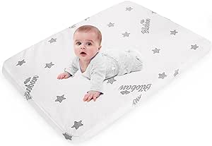 Bassinet Mattress Pad 25 x 36.5, Fits Dream On Me Nest/Zodiak/Zoom Portable, Pamo Babe Deluxe and Baby Trend Deluxe Portable, Waterproof Breathable Soft Baby Foam with Removable Zippered Cover