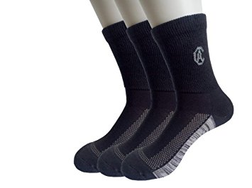 Copper Non Binding Diabetic Circulatory Ankle Socks for Men's and Women's-Black, One Size, 3 Pack