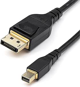 StarTech.com Câble VESA certifié Mini DisplayPort vers DisplayPort 1.4 - 2m - 8K 60Hz HBR3 HDR - Super UHD mDP vers DP 1.4 - Ultra HD 4K 120Hz - Ø Fin (34 AWG) - Écran/Moniteur (DP14MDPMM1MB)