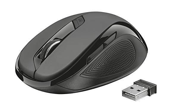 Trust 21949 Ziva Optical Wireless Mouse for Computer and Laptop, 1200-1800 DPI, Black