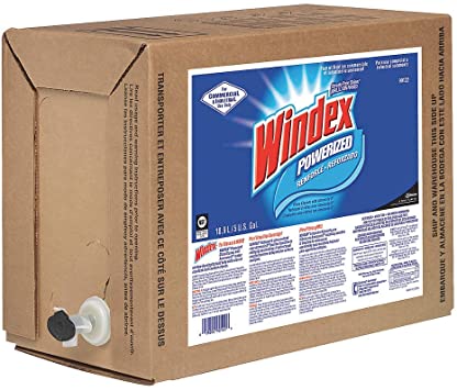 Windex Powerized Formula Glass/Surface Cleaner, 5 Gallon Bag-in-Box Dispenser