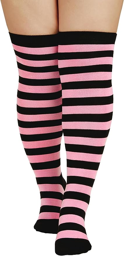 American Trends Womens Rainbow Socks Striped Knee High Socks Thigh High Stockings Casual Tube Socks Costume Leg Warmers