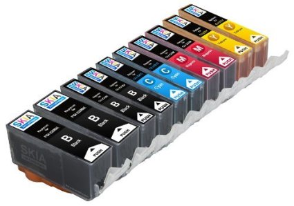 Skia Ink Cartridges ¨ 10 Pack Compatible with Canon 220/221(PGI-220BK CLI-221BK CLI-221C CLI-221M CLI-221Y) for PIXMA iP3600, PIXMA iP4600, PIXMA iP4700, PIXMA MP560, PIXMA MP620, PIXMA MP620B, PIXMA MP640, PIXMA MP640R, PIXMA MX860, PIXMA MX870