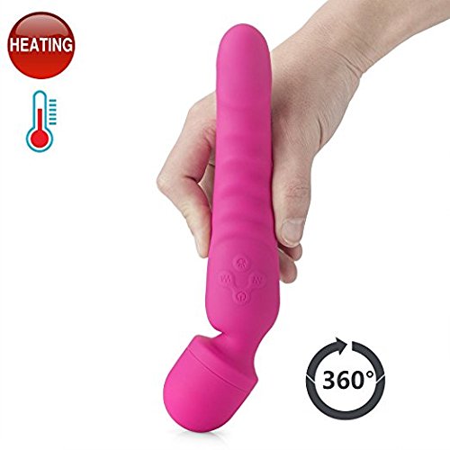 SEXBON Personal Vibrator Wand Massager With Heating Function, Rechargable Waterproof Wireless, For Muscle Aches & Sports Recovery, Lovely Pink