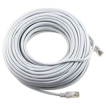 Konex (TM) Ethernet Cable, CAT5e - 100 ft Light Grey (LAN hardware) EIA568 Patch Cable, RJ45 / RJ45 100' Light Grey for 10 Base-T, 100 Base-T