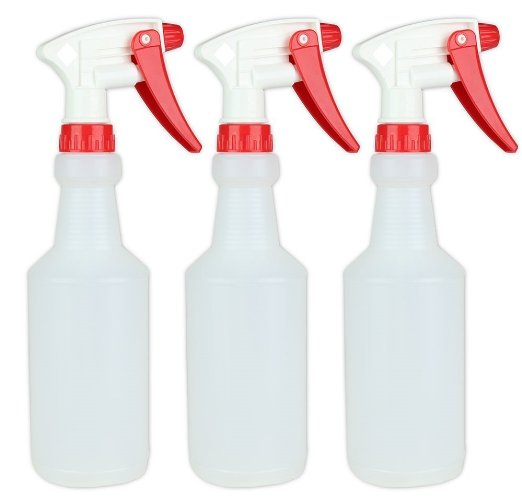 Pack of 3 - 16 Oz Durable Empty Spray Bottles By The Cook's Connection