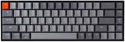 Keychron K6 68-Key Bluetooth Wireless/USB Wired Gaming Mechanical Keyboard, RGB Backlight/Optical Red Switch/N-Key Rollover, Compact 65% Layout Keyboard for Mac Windows