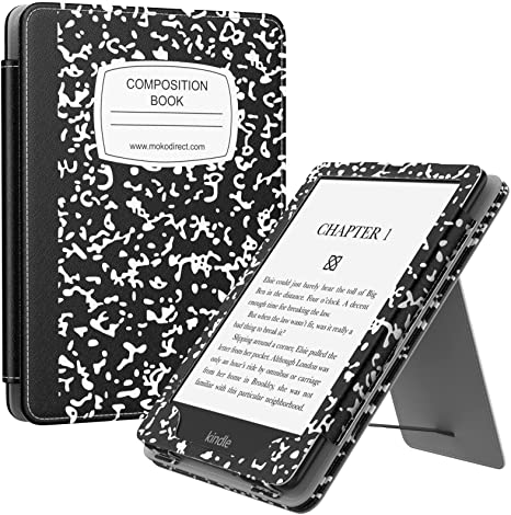 MoKo Case for 6.8" Kindle Paperwhite (11th Generation-2021) and Kindle Paperwhite Signature Edition, Slim PU Shell Cover Case with Auto-Wake/Sleep for Kindle Paperwhite 2021 E-Reader, Notebook Black