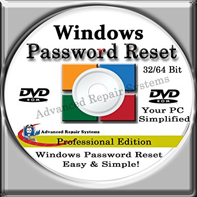 COMPUTER PASSWORD RESET - Recovery Boot Password Reset CD Disc for Windows XP, Vista, 7, 8, 8.1 and Windows 10 (All Versions of Windows)