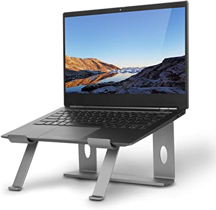 Laptop Stand, Sendowtek Ergonomic Aluminum Laptop Riser Detachable Computer Portable Laptop Holder Stand for Desk Compatible with MacBook,iPad, HP, Dell, Lenovo More 10-15.6” Laptops (Space Gray)