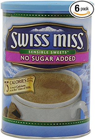 Swiss Miss Hot Cocoa Mix, Sensible Sweets, No Sugar Added, 13.8 Oz. (Pack of 6)