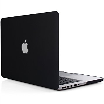 iDOO Matte Rubber Coated Soft Touch Plastic Hard Case for MacBook Pro 15 inch Retina without CD Drive Model A1398 Transparent Black