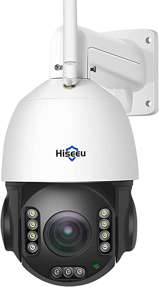 Hiseeu Wireless 30X Optical Zoom Camera 3MP PTZ Camera Outdoor Two Way Audio 250ft Night Vision with Floodlight, Sound&Light Alarm High Speed Dome Security Camera Humanoid Detection