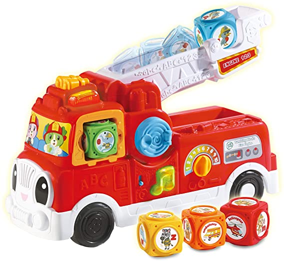 LeapFrog Tumbling Blocks Fire Engine Baby Toy, Shape Sorting and Stacking Toys with Sounds Introducing Letters & Animals, Interactive Educational Toy for Babies 18 Months, 2, 3  Year Olds