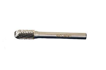 TEMO SC-3 Double Cut CARBIDE ROTARY BURR FILE, 3/8 inch (9.5mm) Cylinder Ball Head, 1/4 inch (6.35mm) Diameter 2 inch (50.8mm) Long Shank