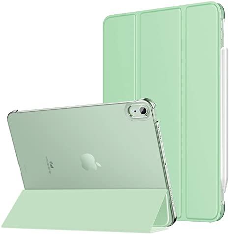 MoKo Case Fit New iPad Air 4th Generation 2020 - iPad Air 4 Case 10.9 inch Slim Lightweight Shell Stand Cover with Translucent Frosted Back Protector for iPad Air 4, Auto Wake/Sleep, Green