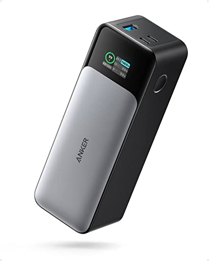 Anker 737 Powerbank (PowerCore 24K), 24.000mAh externer Akku mit 3 Anschlüsse, 140W Leistung, Digitales Display, Kompatibel mit iPhone 13 Serie, Samsung, MacBook, Dell, AirPods und mehr