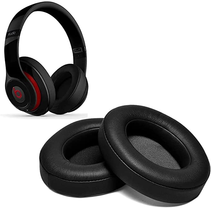 WADEO Black Replacement Earpads, 2 Pieces Foam Ear Pad Cushion for Beats Studio 2.0 Wired/Wireless B0500 B0501 Headphone & Beats Studio 3.0