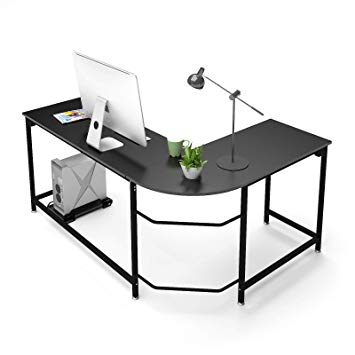 Teraves Modern L-Shaped Desk Corner Computer Desk Workstation Home Office Desk Study Writing Table