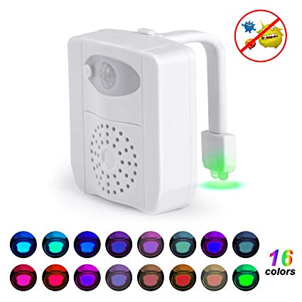 Toilet Light - Adoric UV Sterilization LED Toilet Night Light Waterproof Sensor Motion Toilet Bowl Light 16 Colors with Aromatherapy