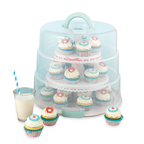 Sweet Creations Cupcake and Cakepop Display Carrier, White