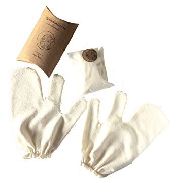 Garshana Gloves, raw Silk Massage Gloves, ayurvedic Massage