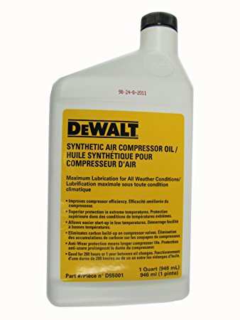 DEWALT D55001 Synthetic Compressor Oil, 1 Quart