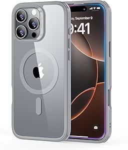 ESR for iPhone 16 Pro Case, Camera Control, Compatible with MagSafe, Shockproof Military-Grade Protection, Magnetic Phone Case for iPhone 16 Pro, Classic Hybrid Case (HaloLock), Clear Grey