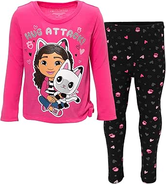 DREAMWORKS GABBY'S DOLLHOUSE Pandy Paws Gabby Girls T-Shirt and Leggings Outfit Set Toddler to Big Kid