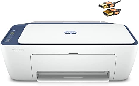 HP DeskJet 27 42e Series Wireless Inkjet Color All-in-One Printer - Print Copy Scan - Mobile Printing - USB Connectivity - Up to 7 ISO PPM - Up to 4800 x 1200 DPI - Blue   HDMI Cable