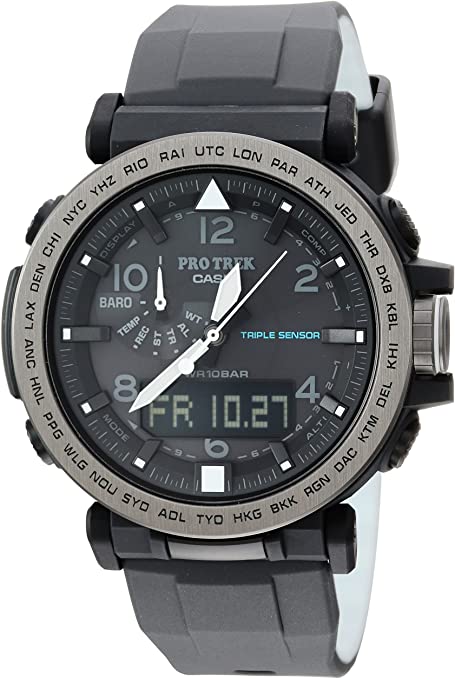 Casio Men's 'Pro Trek' Solar Powered Silicone Watch, Color:Black (Model: PRG-650Y-1CR)