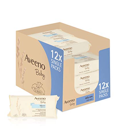 Aveeno Baby Wipes (Daily Care) - Pack of 12 (864 Wipes In Total)