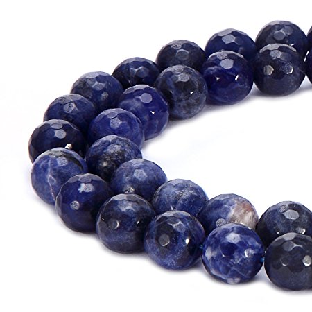 BRCbeads Natural Sodalite Gemstone Loose Beads Faceted Round 8mm Crystal Energy Stone Healing Power for Jewelry Making