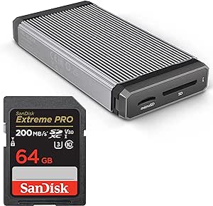 SanDisk 64GB Extreme PRO SDXC UHS-I Memory Card - Up to 200MB/s with SanDisk Professional PRO-Reader SD and microSD - High Performance Card Reader