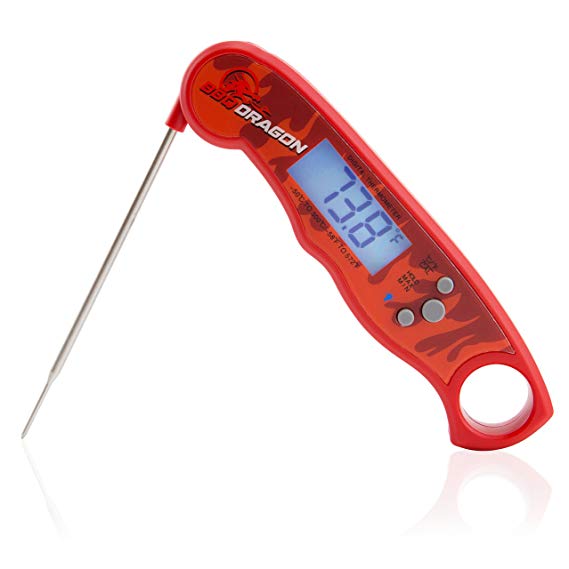 Digital Instant Read Meat Thermometer for Grilling, temperature probe, Waterproof, For Steaks and all Foods, thermoworks, thermapen, thermopro, thermopop - BBQ Dragon
