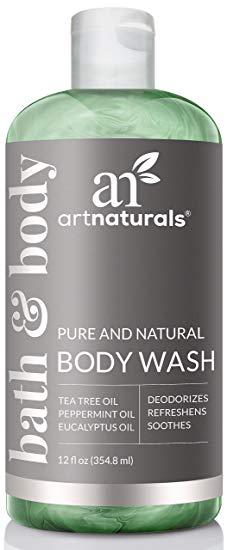 ArtNaturals Antifungal Soap with Tea Tree Oil - 100 Natural Best Foot and Body Wash 9 Oz Helps with Nail Fungus Athletes Foot Ringworm Jock Itch and Body Odor - Kills Bacteria and Relieves Itching