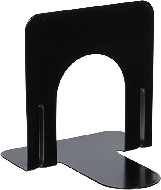 Universal Economy Bookends, Standard, 4 3/4 x 5 1/4 x 5, Heavy Gauge Steel, Black, 1 Pair (UNV54051)