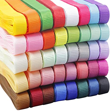 QingHan 3/8" Solid Grosgrain Ribbon for Gifts Wrapping Crafts Boutique Fabric Ribbons 80yd (40x2yd)