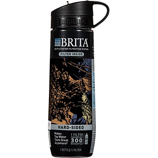 Brita Hard Sided Water Filter Bottle, Camo 23.7 Ounces BPA Free