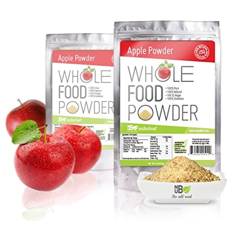Natural Whole Fruit Apple Powder 100% Pure Premium Quality - 3lb Bulk Pouches - Rich Source of Antioxidant Compounds and Fiber - A Natural Sweetener to Mix in Juices, Shakes, Desserts and Baked Goods - No Fillers, Preservatives or Additives