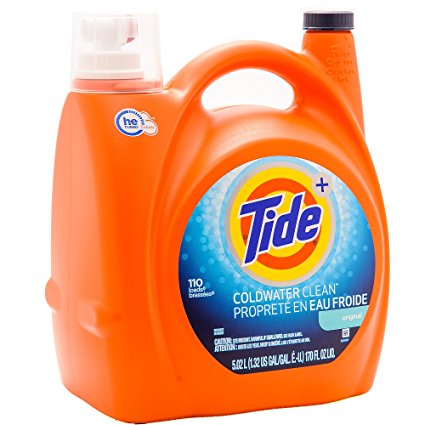 Mega Value Tide Coldwater Clean, Original Scent, HE Laundry Detergent, 110 Loads 170 Oz