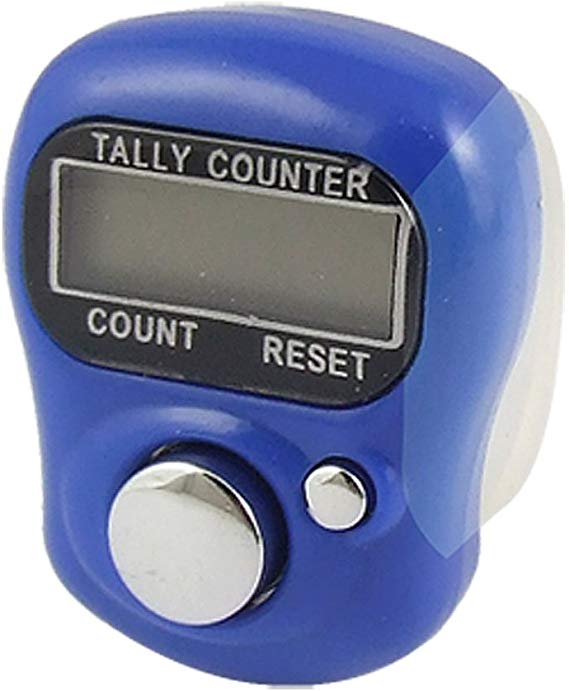 uxcell Adjustable Soft Band Royal Blue Housing Resettable Finger Counter