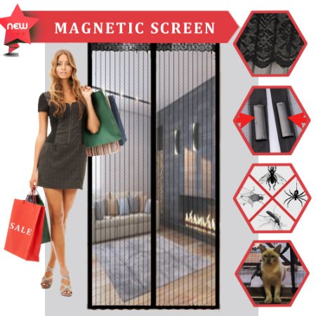 Magnetic Screen Door, CROPAL Premium Quality Heavy Duty Mesh Curtain - Fits door up to 34" x 82", Toddler And Pet Friendly