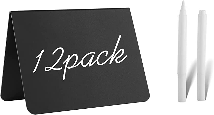 12 Pack 4"x3"Mini Chalkboard Signs for Chalk Sign for Food - Party - Buffet - Table Sign Chalkboard - Wedding - Bakery - Small Chalkboard Sign - Mini Chalkboard Signs for Food