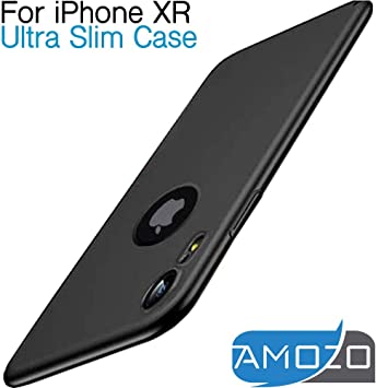 Amozo - Ultra Slim Soft TPU Case | with Anti Dust Plug | Flexible Back Case Cover for iPhone XR - Black